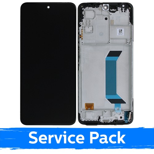 LCD displejs saderīgs ar Xiaomi Redmi Note 12 4G melns ar rāmi (Service Pack)