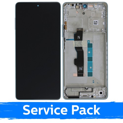 LCD displejs saderīgs ar Xiaomi Redmi Note 13 5G ar rāmi / Ocean Teal / (Service Pack)