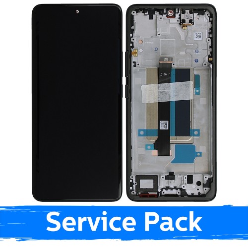 LCD displejs saderīgs ar Xiaomi Redmi Note 13 Pro+ 5G ar rāmi / Midnight Black / (Service Pack)