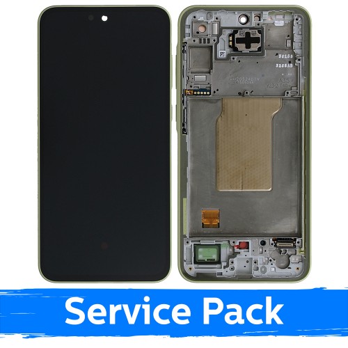 LCD displejs saderīgs ar Samsung A356 A35 5G ar rāmi / Lemon / (Service Pack)