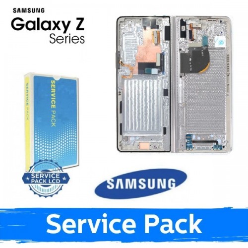 LCD displejs saderīgs ar Samsung F946 Z Fold5 ar rāmi / Cream / (Service Pack)