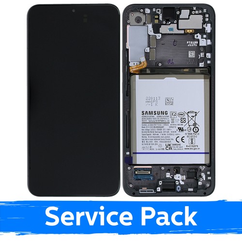 LCD displejs saderīgs ar Samsung G996 S21 Plus ar rāmi / Phantom Black / (Service Pack) +AR AKUMULATORU