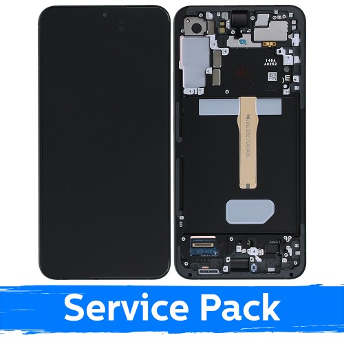 LCD displejs saderīgs ar Samsung S906 S22 Plus ar rāmi / Graphite / (Service Pack)