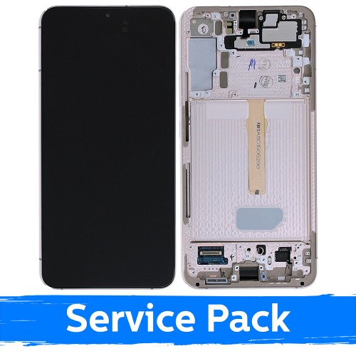 LCD displejs saderīgs ar Samsung S906 S22 Plus ar rāmi / Phantom Pink / (Service Pack)