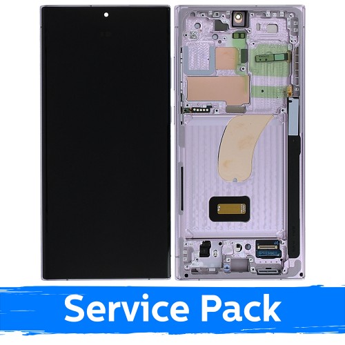 LCD displejs saderīgs ar Samsung S918 S23 Ultra ar rāmi / Lavender / (Service Pack)