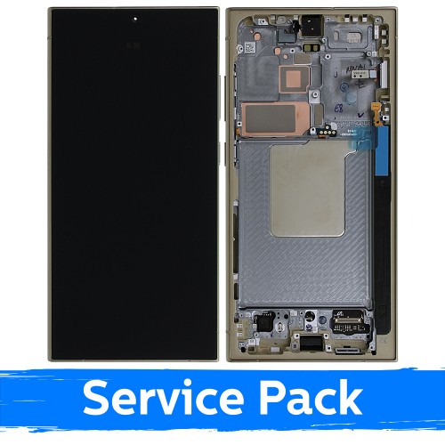 LCD displejs saderīgs ar Samsung S928 S24 Ultra ar rāmi / Titanium Yellow / (Service Pack)