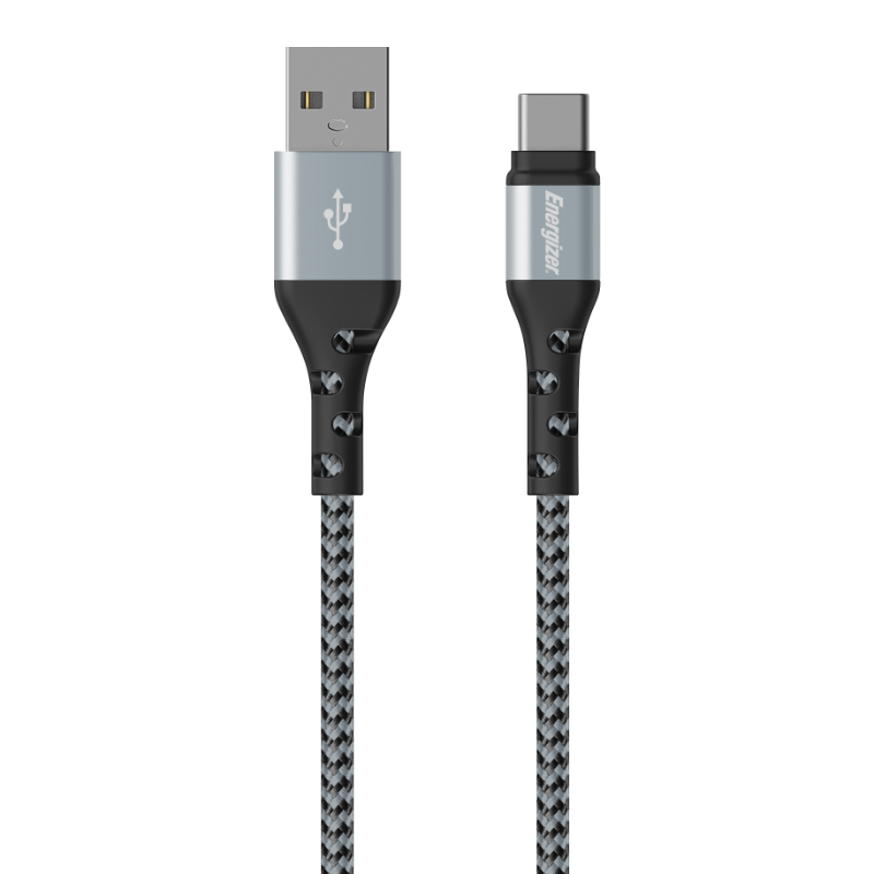 Energizer Ultimate - USB-A to USB-C connecting kabelis 2m (sudrabs)