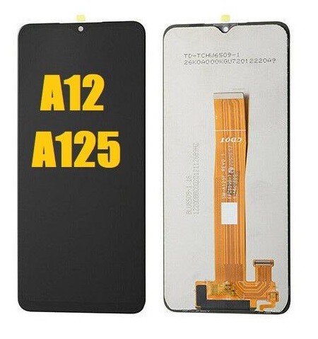 LCD screen Samsung A125 A12 2020 ar touch screen Melns original