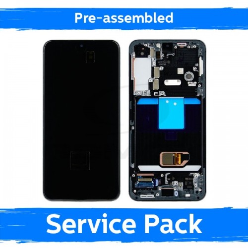 LCD displejs saderīgs ar Samsung S901 S22 ar rāmi / Pink Gold / (Iepriekš samontēts Service Pack)