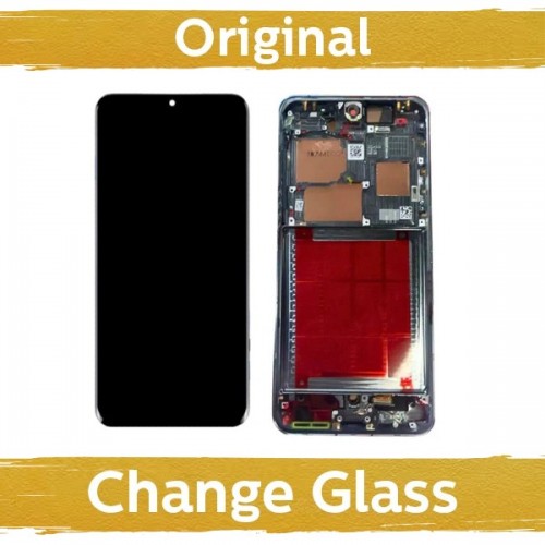 LCD displejs saderīgs ar Huawei P60 ar rāmi / melns / (Atjaunots: Ķīna)