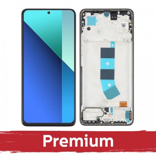 LCD displejs saderīgs ar Xiaomi Redmi 13 4G / Redmi 13 5G / Poco M6 4G melns ar rāmi OEM