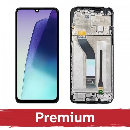 LCD displejs saderīgs ar Xiaomi Redmi 14C 4G / Poco C75 melns ar rāmi OEM