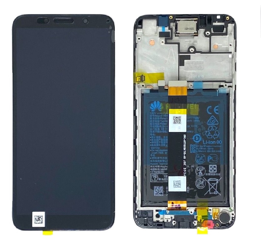 LCD screen Huawei Y5p 2020 ar touch screen ar frame un baterija Midnight Melns original (service pack)