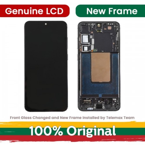 LCD displejs saderīgs ar Samsung S926 S24 Plus ar rāmi / Marble Grey / (atjaunots: Telemax)