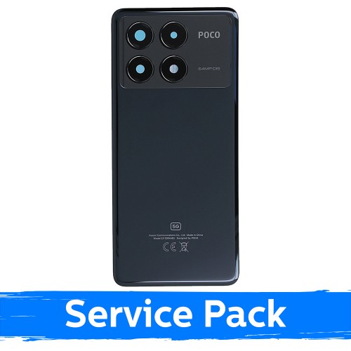 Aizmugurējais vāks saderīgs ar Xiaomi Poco X6 Pro 5G / melns / (Service Pack)