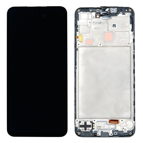 LCD displejs saderīgs ar Samsung A165 A16 4G melns ar rāmi HQ