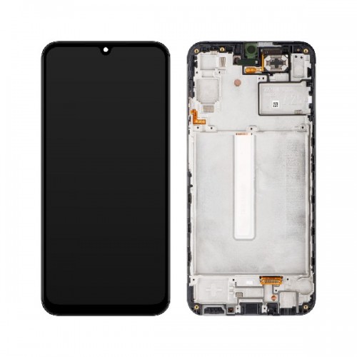 LCD displejs saderīgs ar Samsung A256 A25 5G melns ar rāmi HQ