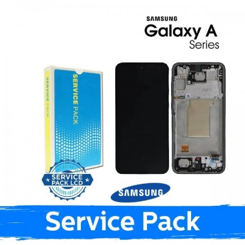 LCD displejs saderīgs ar Samsung A366 A36 5G ar rāmi / balts / (Service Pack)