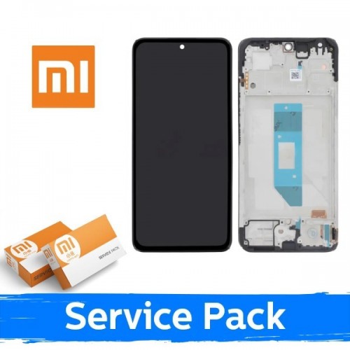 LCD displejs saderīgs ar Xiaomi Redmi Note 14 4G (EU version) melns ar rāmi (Service Pack)
