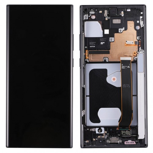LCD displejs saderīgs ar Samsung N985 (N986) Note 20 Ultra ar rāmi / Mistiskais melns / HQ