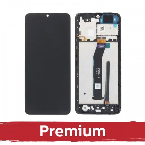 LCD displejs saderīgs ar Xiaomi Redmi A3 melns ar rāmi OEM