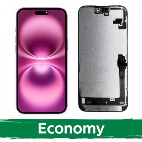 LCD displejs saderīgs ar iPhone 16 Plus melns (INCELL / Economy) /*Removable IC*/