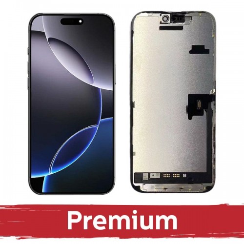 LCD displejs saderīgs ar iPhone 16 Pro Max melns (Hard OLED / Premium) /*Removable IC*/