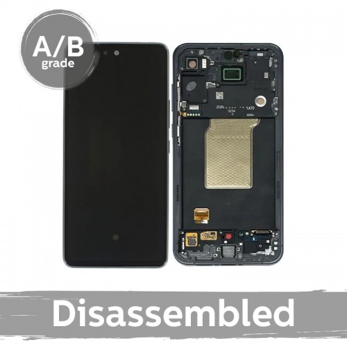 LCD displejs, saderīgs ar Samsung A556 A55 5G ar rāmi / Citrona / (9.5/10 izjaukts)
