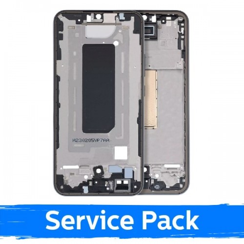 Vidējais rāmis, saderīgs ar Samsung A346 A34 5G / Melns / (Service Pack)