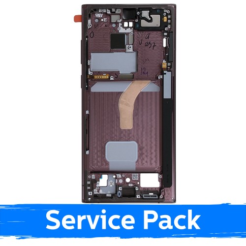 Vidējais rāmis Samsung S908 S22 Ultra / Burgundy / (Service Pack)