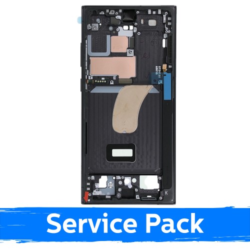 Vidējais rāmis Samsung S918 S23 Ultra / Phantom Black / (Service Pack)