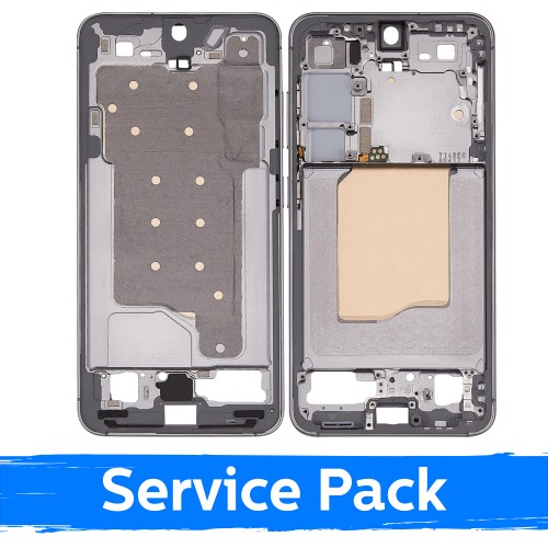 Vidējais rāmis saderīgs ar Samsung S931 S25 / Silver Shadow / (Service Pack)