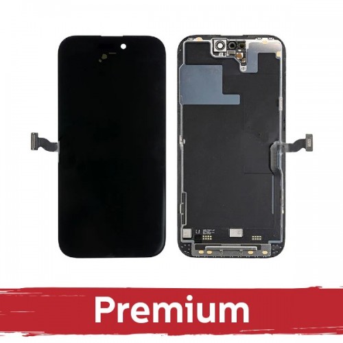 LCD displejs saderīgs ar iPhone 14 Pro melns (Hard OLED / Premium)  /*Removable IC*/