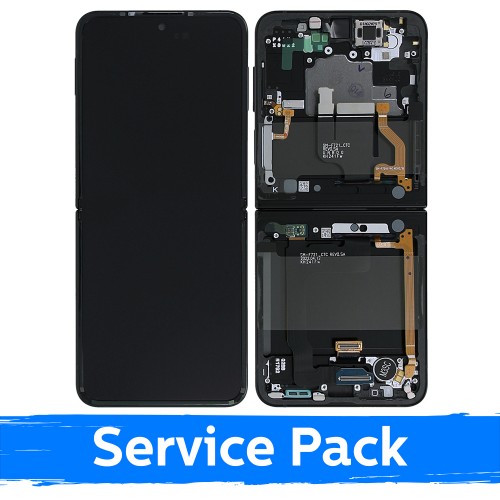 LCD displejs saderīgs ar Samsung F721 Z Flip4 (INNER) ar rāmi / Tumši zils / (Service Pack)