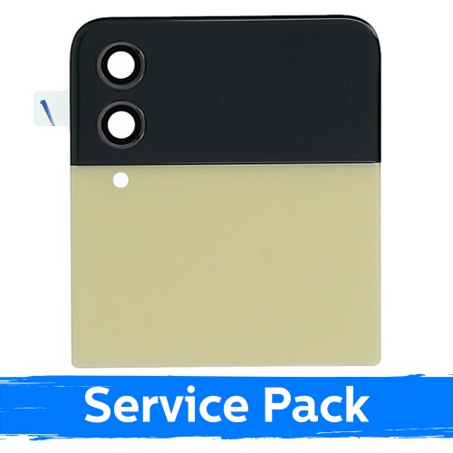 LCD displejs saderīgs ar Samsung F721 Z Flip4 (OUTER) ar rāmi / Dzeltens / (Service Pack)