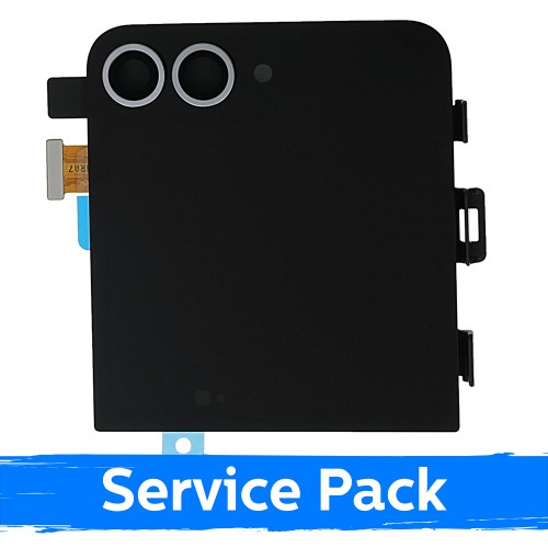 LCD displejs saderīgs ar Samsung F741 Z Flip6 (OUTER) ar rāmi / Sudraba ēnojums / (Service Pack)