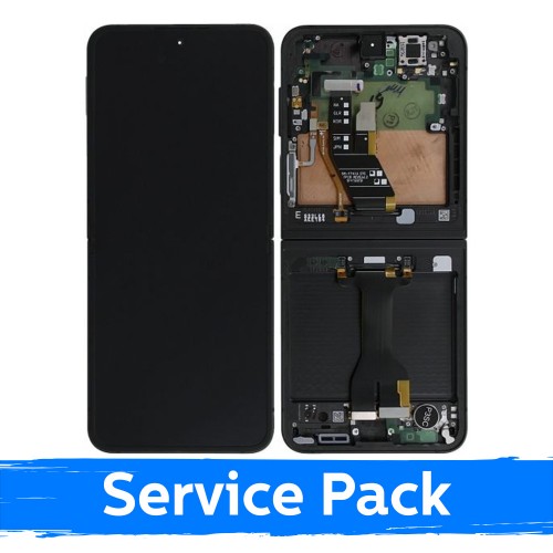 LCD displejs saderīgs ar Samsung F766 Z Flip7 (INNER) melns (Service Pack) (NF version)
