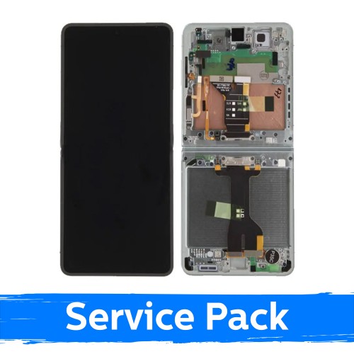 LCD displejs saderīgs ar Samsung F766 Z Flip7 (INNER) ar rāmi / Piparmētru / (Service Pack)