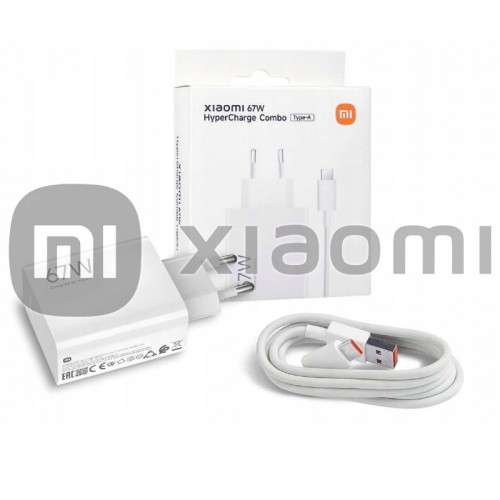 Lādētājs Xiaomi MDY-12-EH (BHR9465EU) balts 67W (ar iepakojumu) + kabelis "Type-C" / 100% oriģināls /