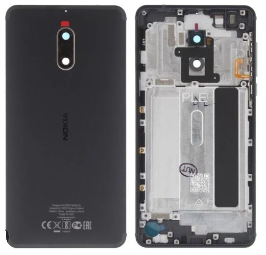 Aizmugurējais vāciņš Nokia 6 Melns original (used Grade B)
