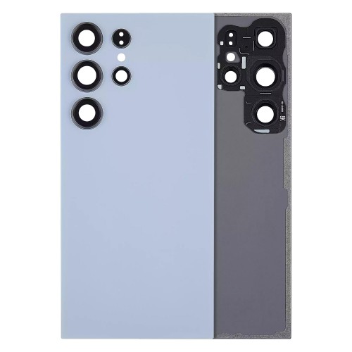 Aizmugurējais vāks saderīgs ar Samsung S928 S24 Ultra / Titanium Blue / (ar kameras lēcu) OEM