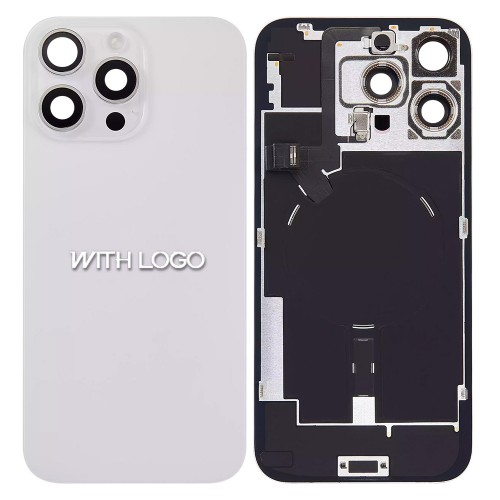 Aizmugurējais vāciņš saderīgs ar iPhone 16 Pro Max / White Titanium / (visas daļas iekļautas) / OEM