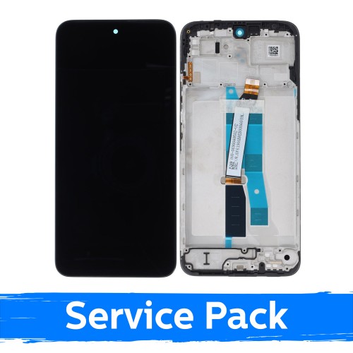LCD displejs saderīgs ar Xiaomi Redmi 15 4G / Poco M7 4G (ES versija) melns ar rāmi (Service Pack)