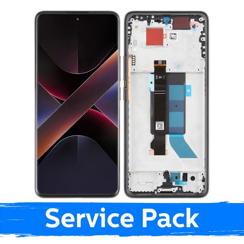 LCD displejs saderīgs ar Xiaomi Poco X7 5G ar rāmi / melns / (Service Pack)