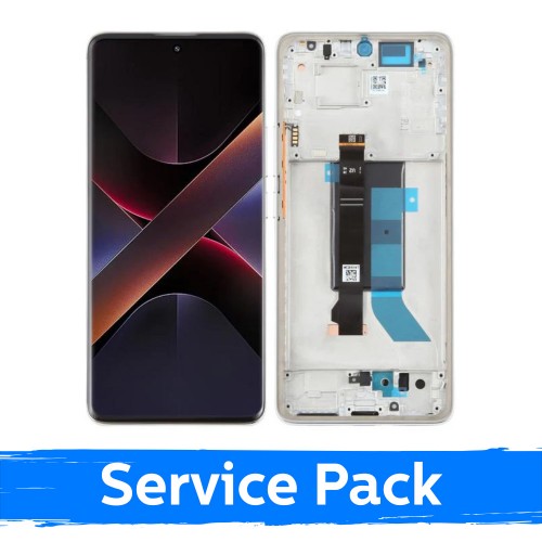 LCD displejs saderīgs ar Xiaomi Poco X7 5G ar rāmi / sudrabs / (Service Pack)