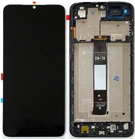 LCD screen Xiaomi Redmi A1/A1+/A2/A2+ ar touch screen ar frame Melns original (service pack)