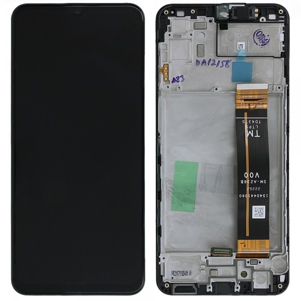LCD screen Samsung A236 A23 5G ar touch screen un frame Melns original (service pack)