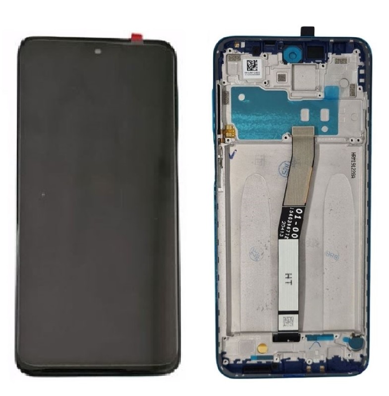 LCD screen Xiaomi Redmi Note 9 Pro/Note 9S ar touch screen ar frame Pelēks original (service pack)