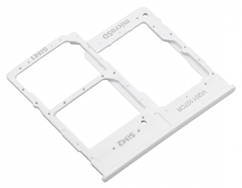 SIM card holder Samsung A202 A20e 2019 Balts originalus (service pack)