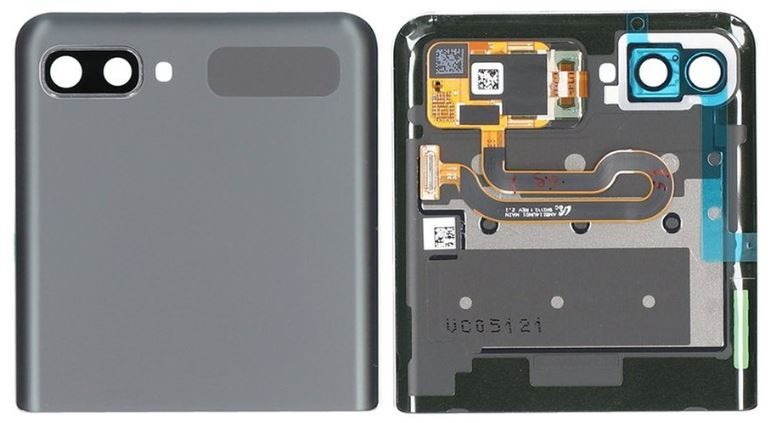 LCD screen Samsung F707 Z Flip 5G ar touch screen ar frame (Outer) Mystic Pelēks original (used Grade B)